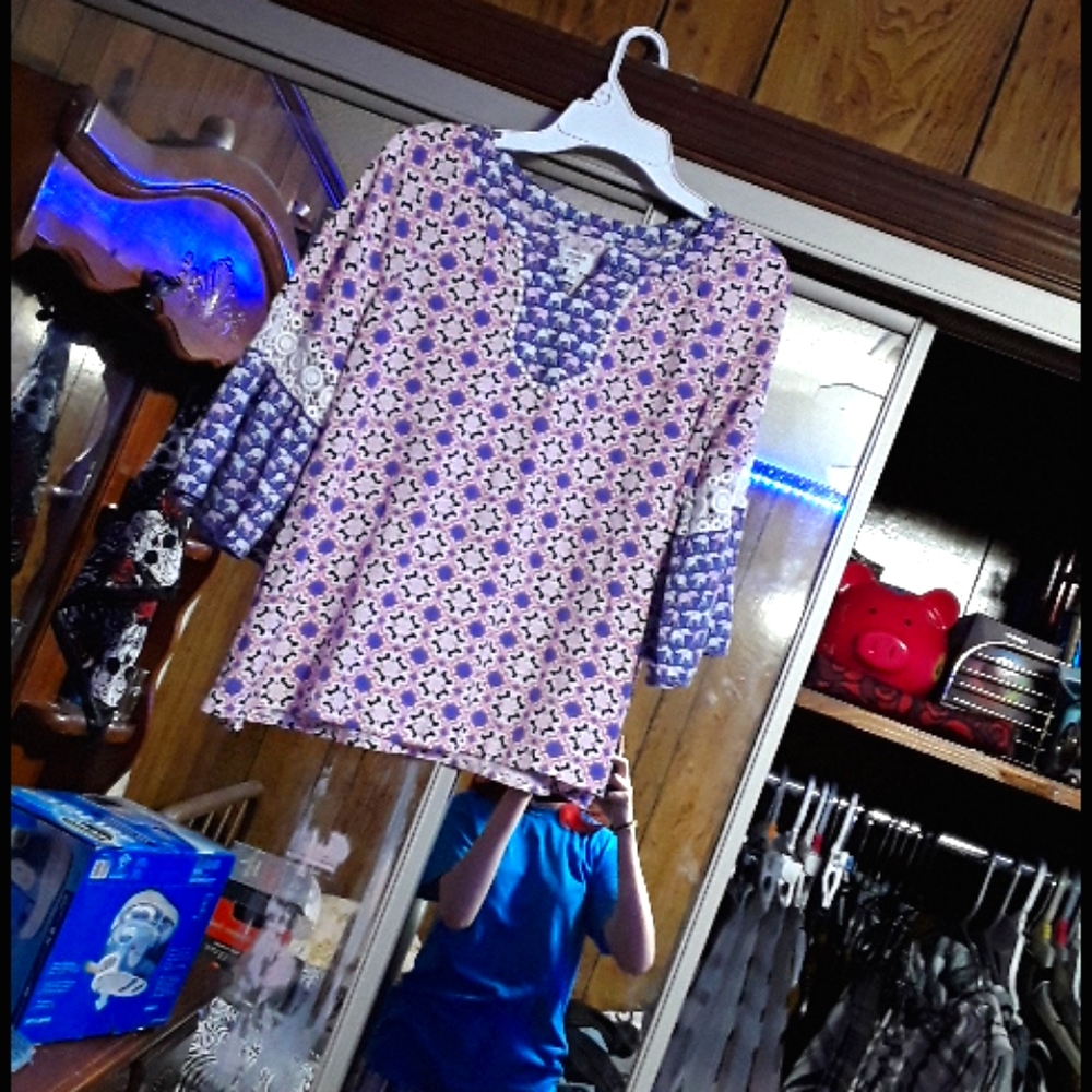 Elephant and flower print top